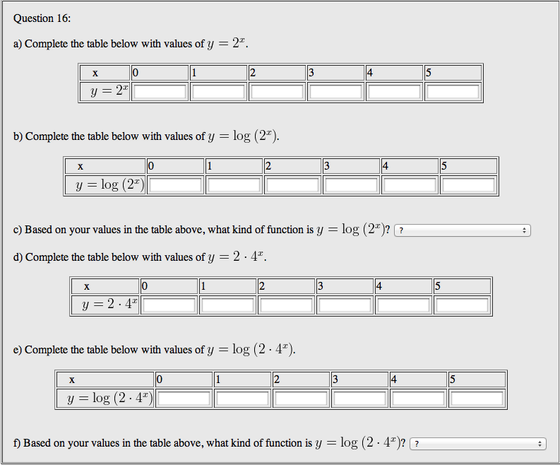 y x 2 10x 26 table of values