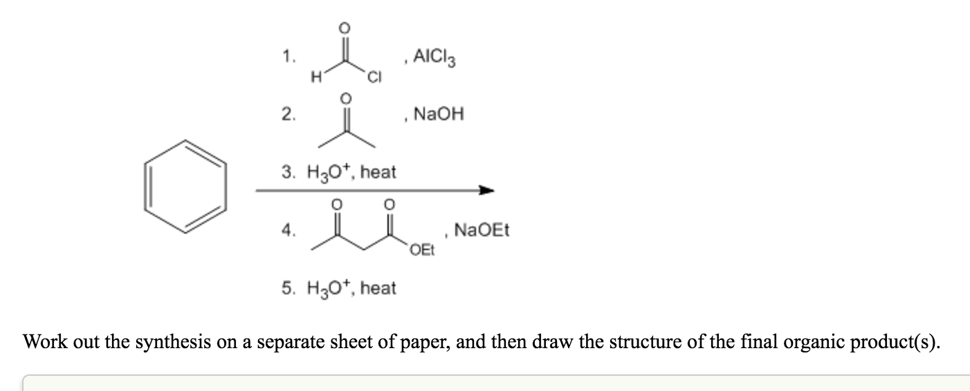 Solved Work out the synthesis on a separate sheet of paper,