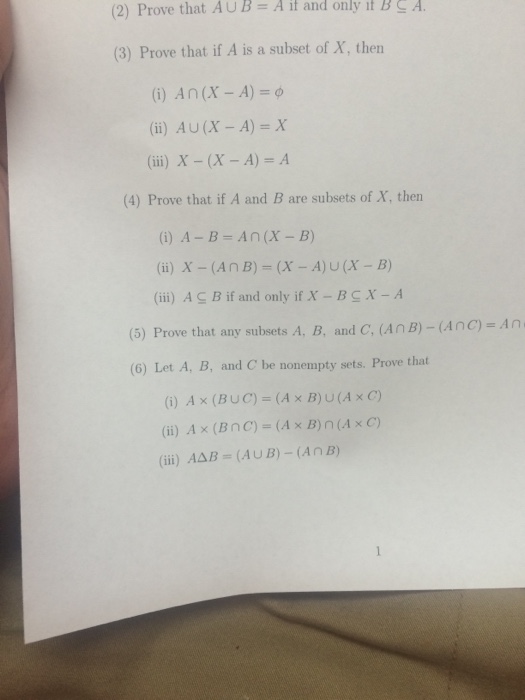 Solved Prove that A union B = A if and only it B | Chegg.com