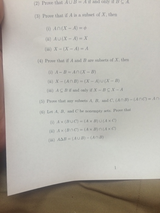 Solved Prove That A Union B = A If And Only It B | Chegg.com