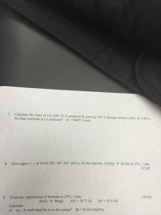 Solved Calculate The Mass Of Cu (am: 63.5) Produced By 