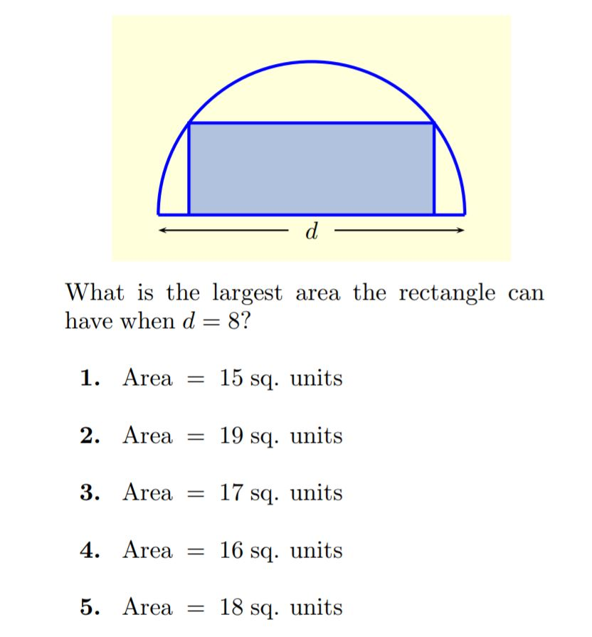 Solved What is the largest area the rectangle can have when | Chegg.com