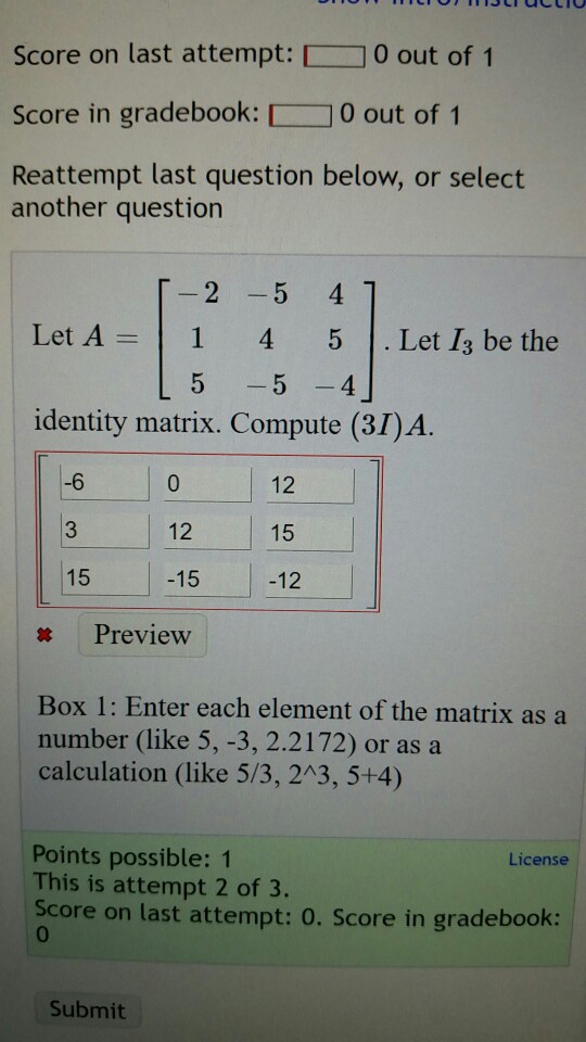 Solved Let A = [-2 -5 4 1 4 5 5 -5 -4]. Let I 3 Be The 