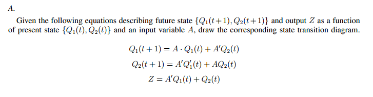 Given the following equations describing future state | Chegg.com