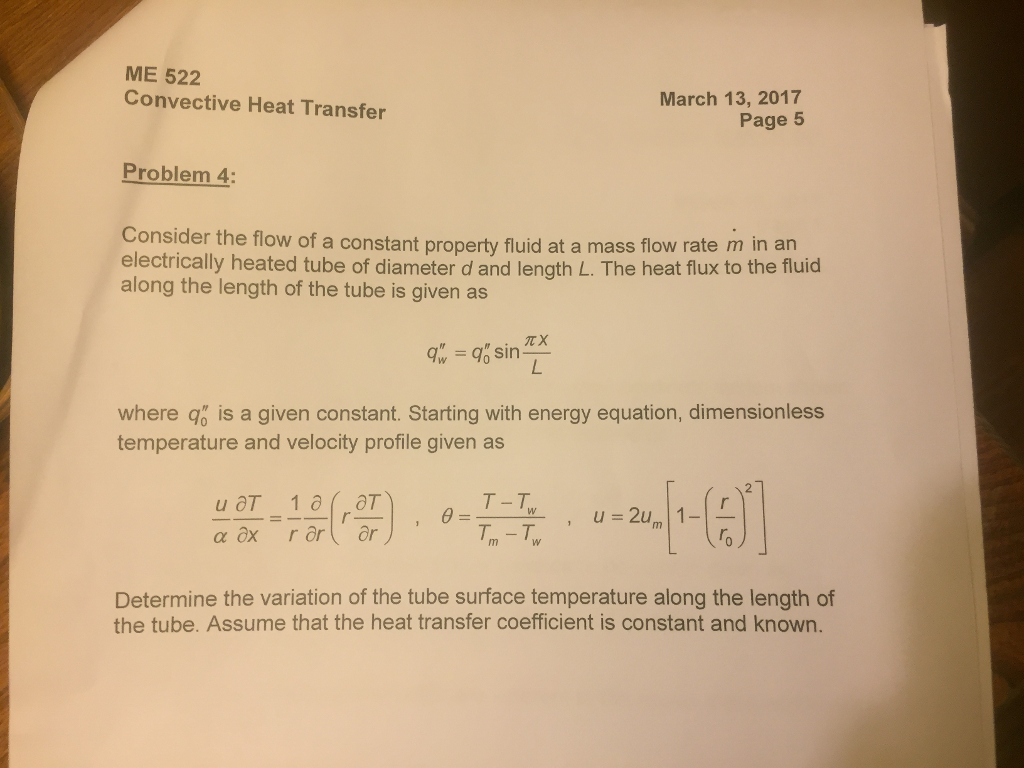 Solved Consider the flow of a constant property fluid at a | Chegg.com