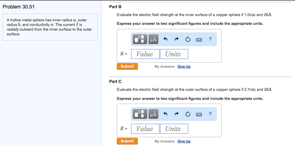 A hollow metal sphere has inner radius a, outer
