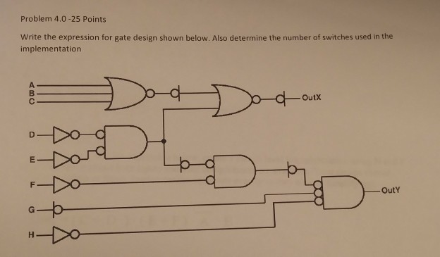 Solved Problem 4.0-25 Points Write the expression for gate | Chegg.com