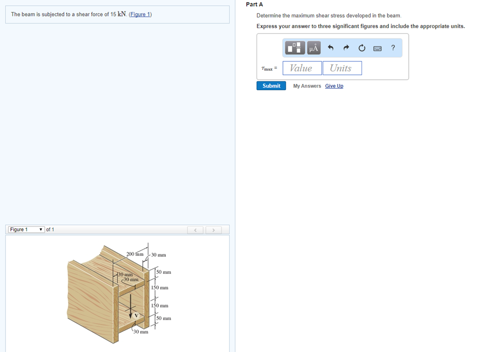 Solved Part A Determine the maximum shear stress developed | Chegg.com