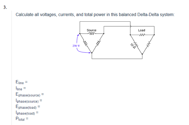 Solved 3 Calculate All Voltages Currents And Total Power