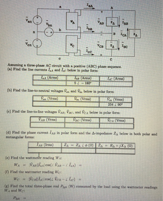 Solved Assuming a three-phase AC circuit with a positive | Chegg.com