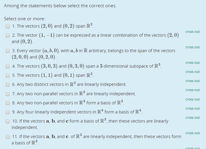 Solved Among The Statements Below Select The Correct Ones | Chegg.com