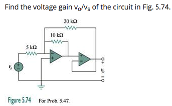 Solved Find the voltage gain V_o/V_s of the circuit in Fig. | Chegg.com