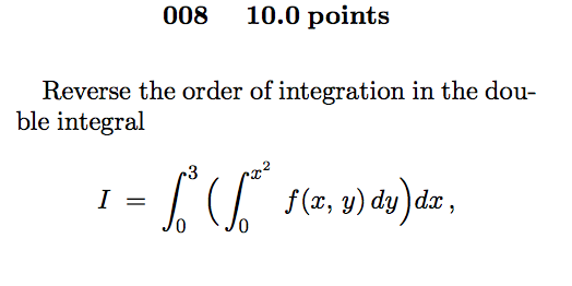 how to reverse order of double integral
