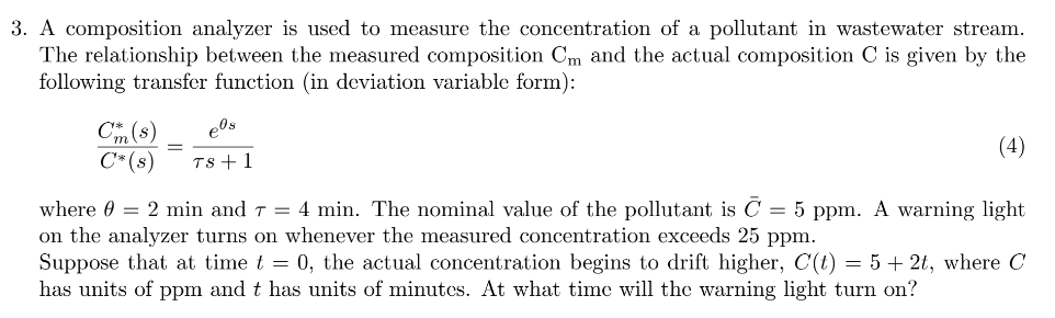 Solved 3. A composition analyzer is used to measure the | Chegg.com