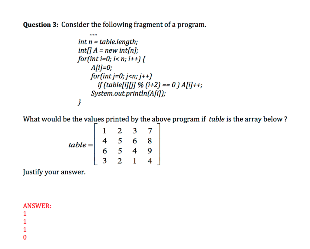 Solved Question 3: Consider The Following Fragment Of A | Chegg.com