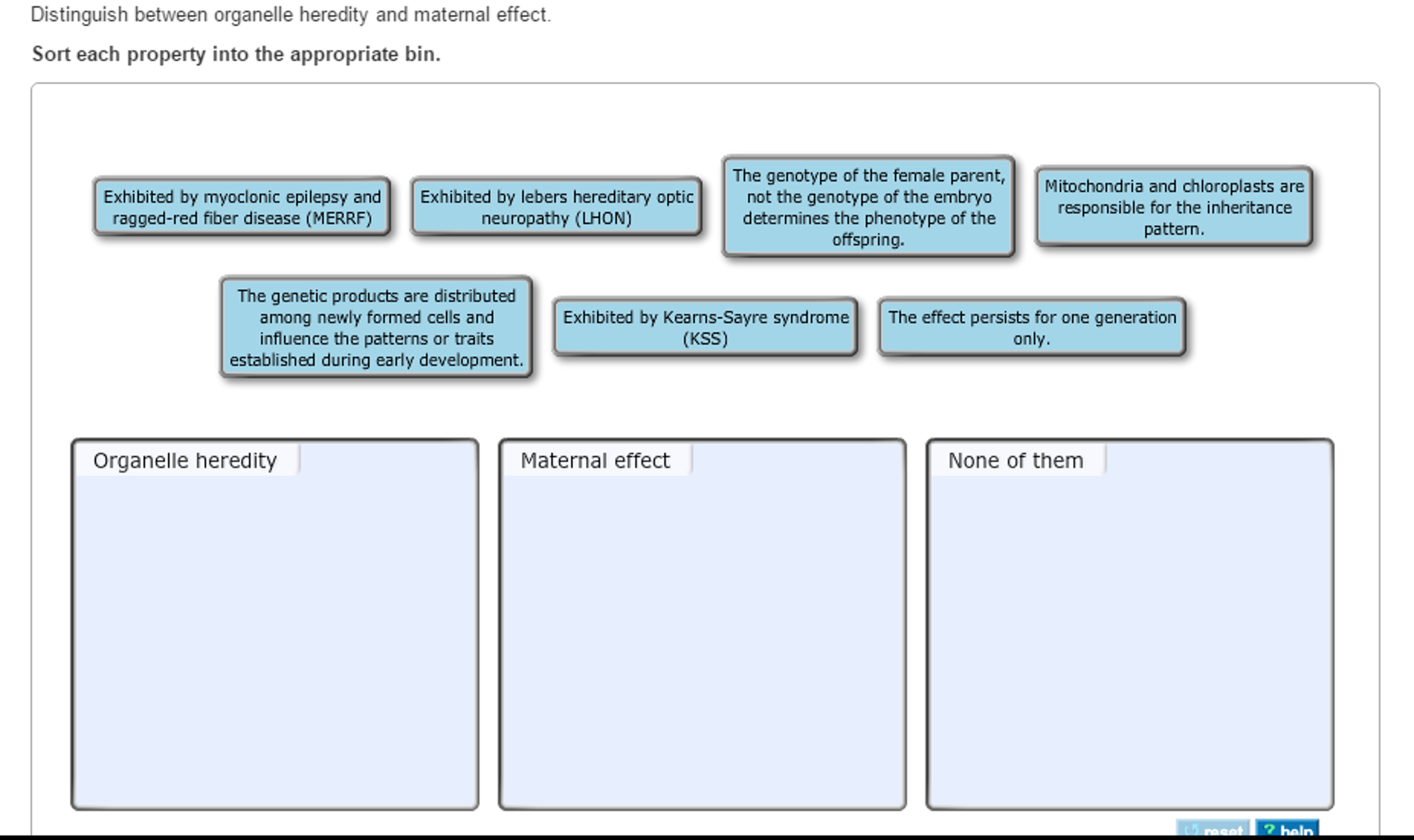 Distinguish Between Organelle Heredity And Maternal Effect.