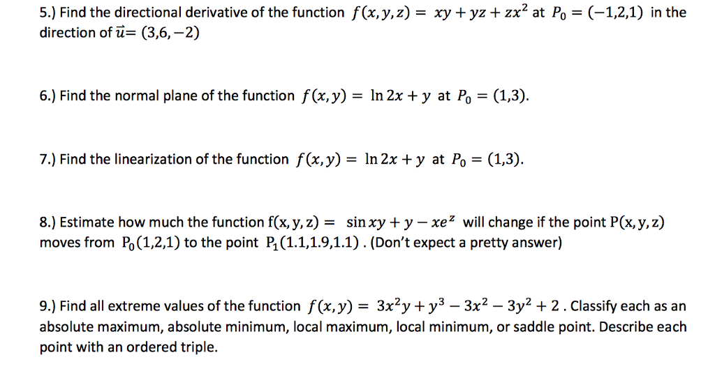 Solved Find The Directional Derivative Of The Function F X