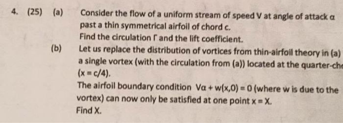 Solved Consider the flow of a uniform stream of speed V at | Chegg.com