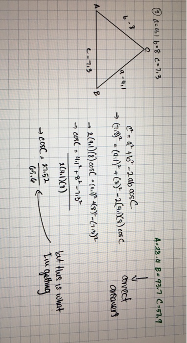 c 2 a 2 b 2 2ab cos c calculator