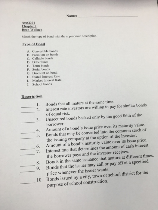Solved Match the type of bond with the appropriate | Chegg.com