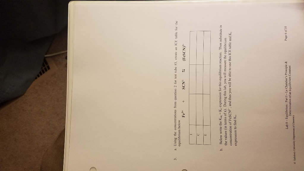 Solved: Date Section Equilibrium: Part I- Le Chatelier's P... | Chegg.com