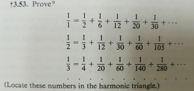 Solved t3.53. Prove 1 2 6 12 20 30 1 =++ +++ .. 12 30 60105 | Chegg.com