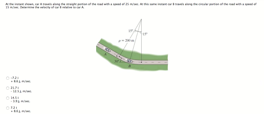 Solved At The Instant Shown Car A Travels Along The Chegg Solved At The Instant Shown Car A Travels Along The Chegg