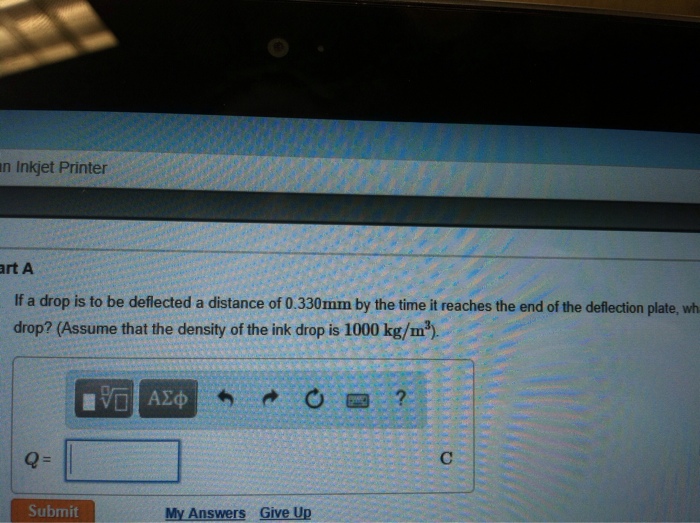 Solved In an inkjet printer, letters are built up by | Chegg.com