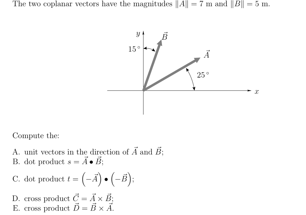 solved-the-two-coplanar-vectors-have-the-magnitudes-ll-all-chegg