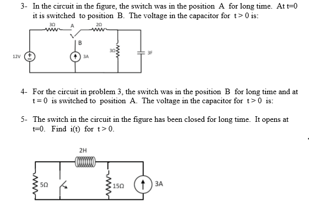 Solved In the circuit in the figure, the switch was in the | Chegg.com