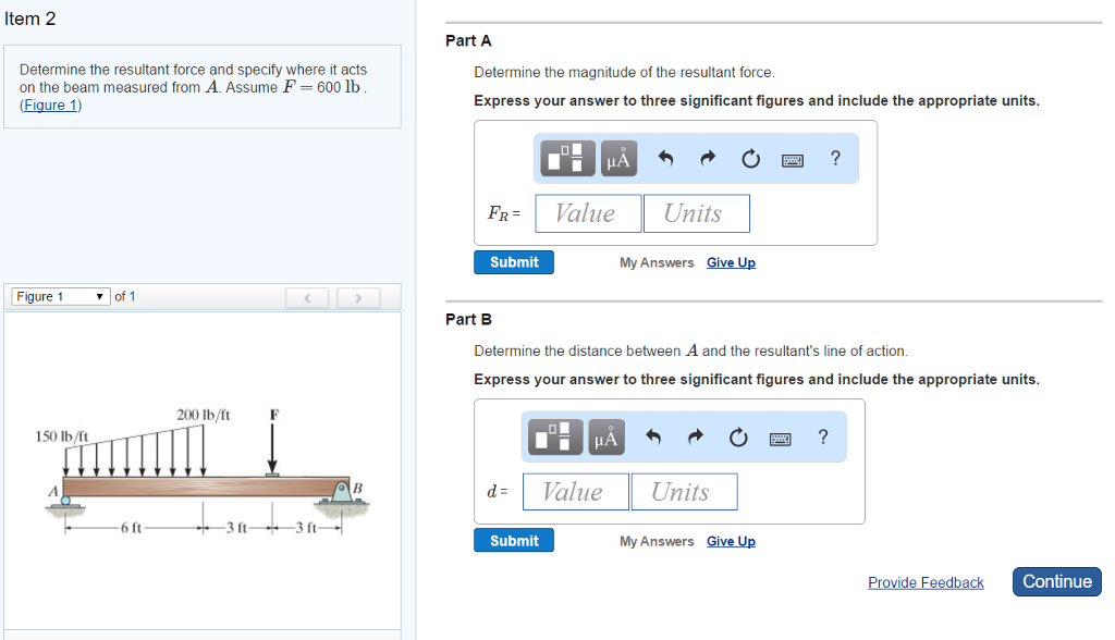 Solved Determine the resultant force and specify where it | Chegg.com