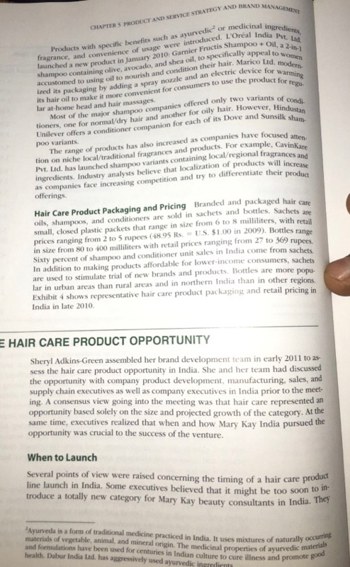 Solved Case Mary Kay India: The Hair Care Product Line | Chegg.Com