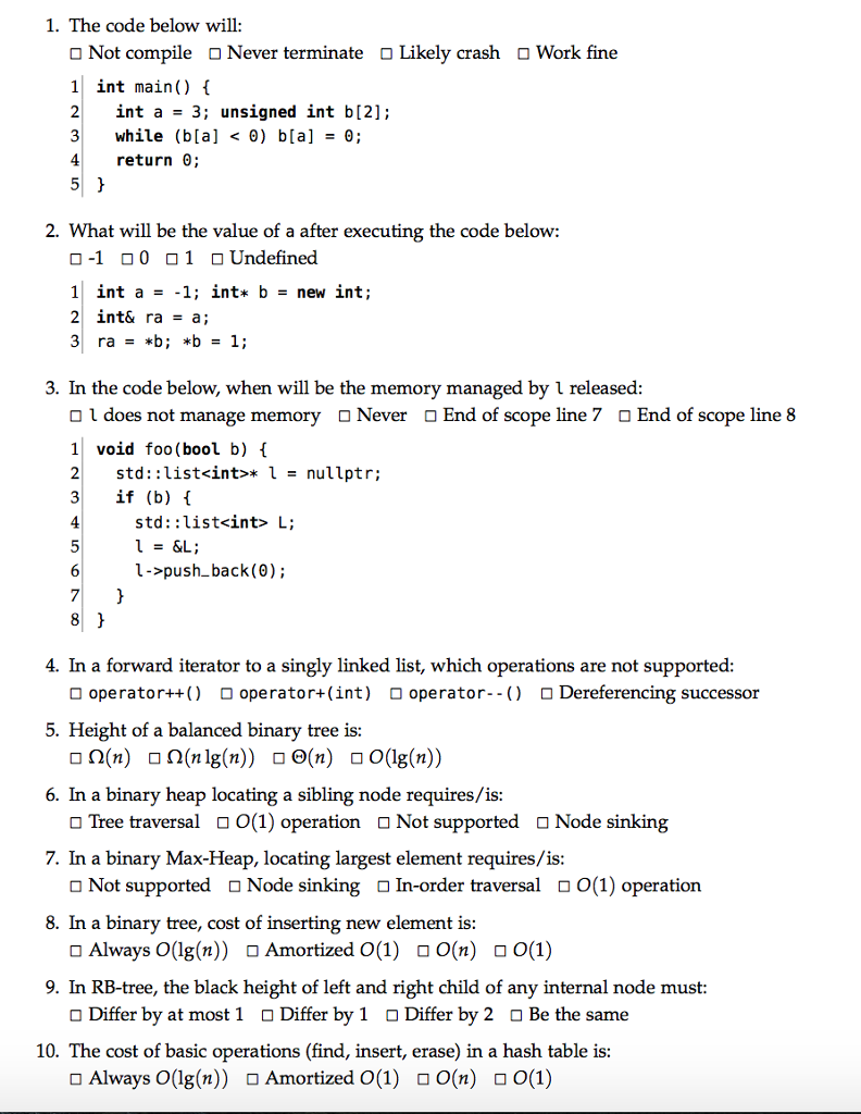 Solved The Code Below Will: Not Compile Never Terminate | Chegg.com