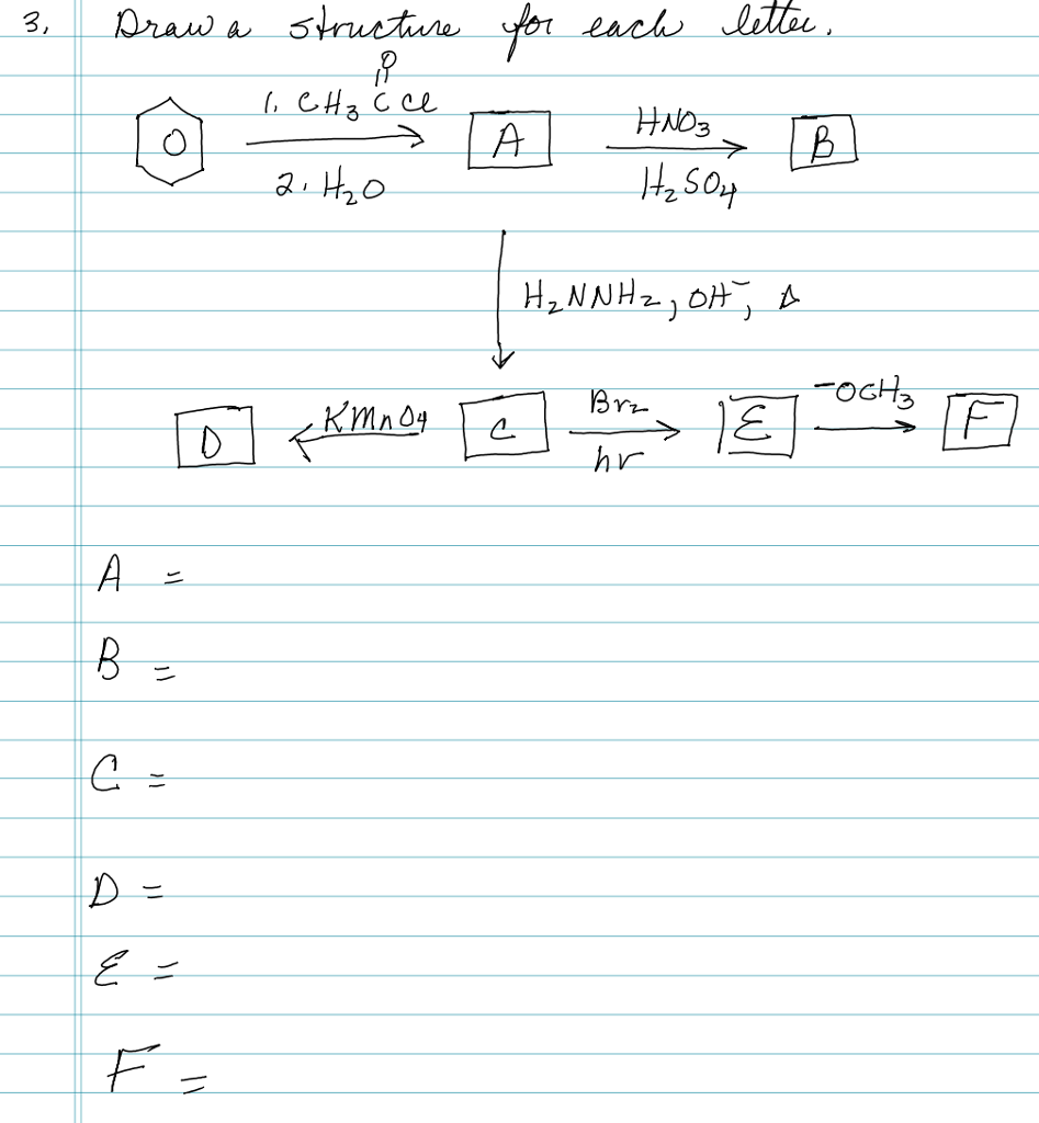 Solved Draw a structure for each letter. A = B = C = D = | Chegg.com