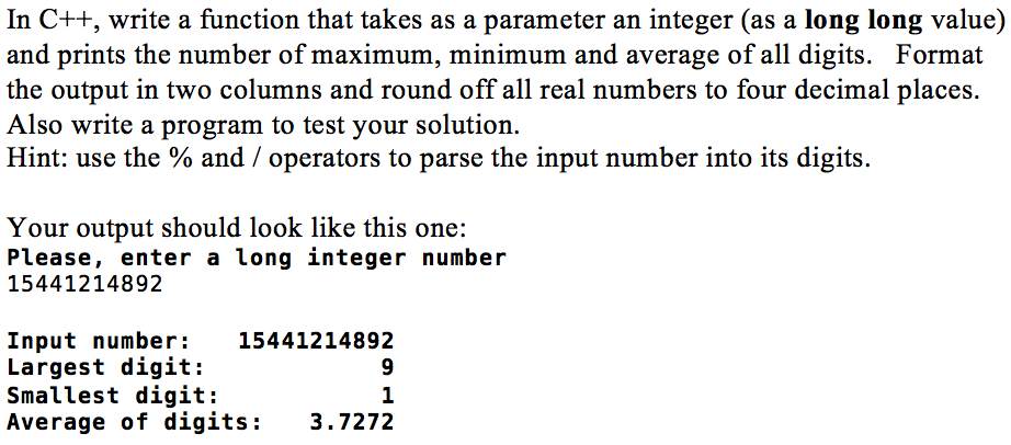 Solved In C++, write a function that takes as a parameter an | Chegg.com