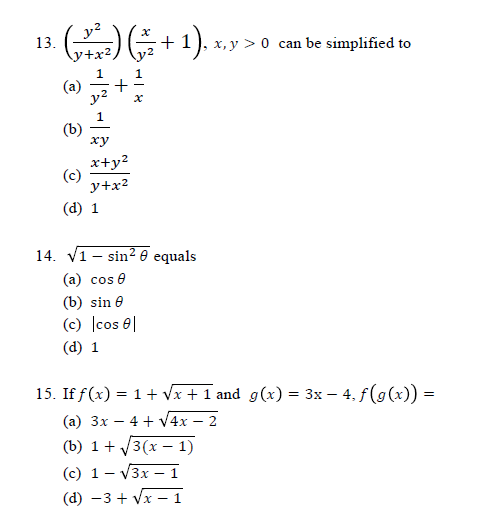 Solved 1), x, y 0 can be simplified to 13 (a) (b) xy xty (c) | Chegg.com