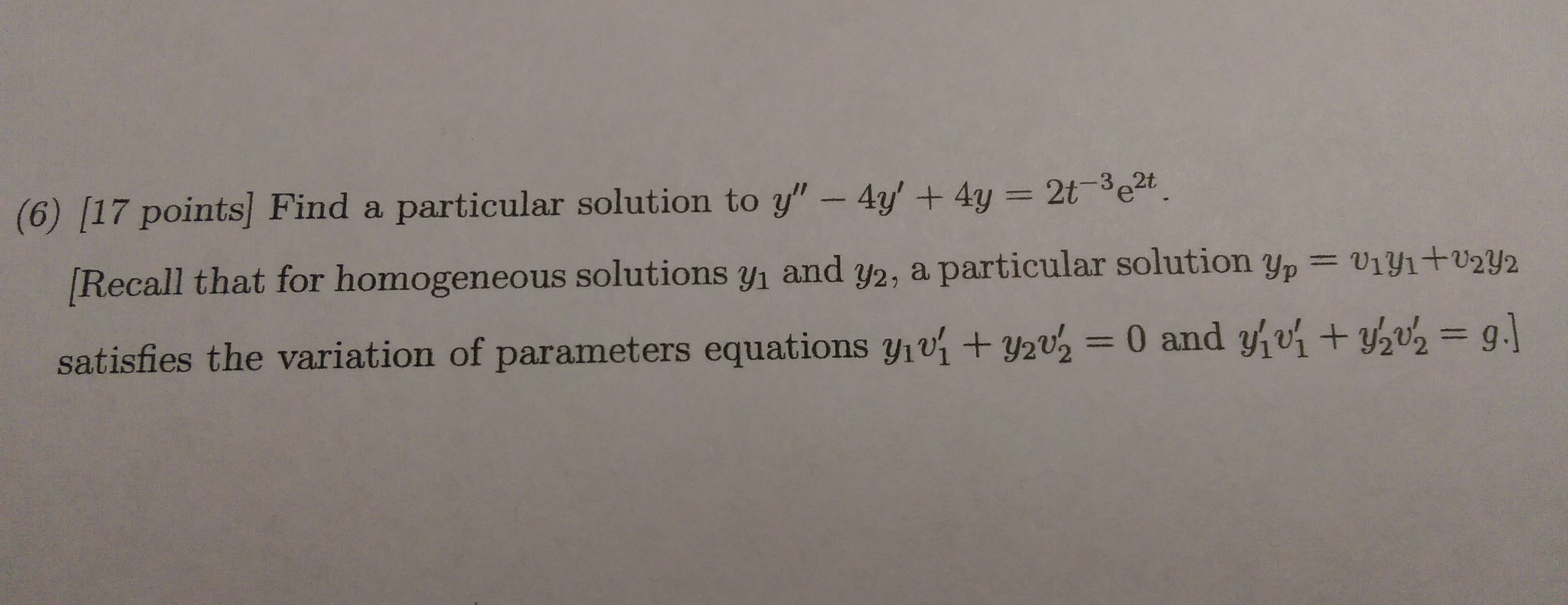 Solved Find a particular solution to y