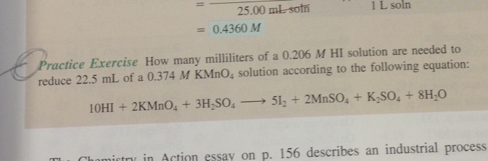 Solved How many milliliters of a 0. 206 M HI solution are | Chegg.com