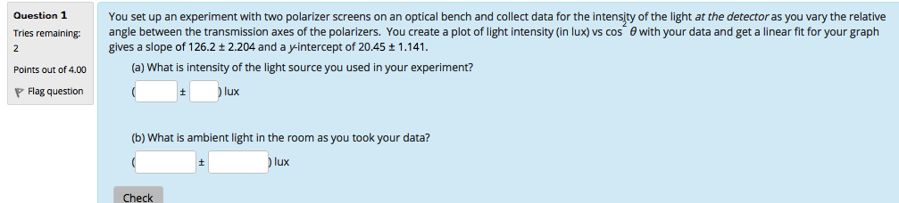 Solved Question 1 You set up an experiment with two | Chegg.com