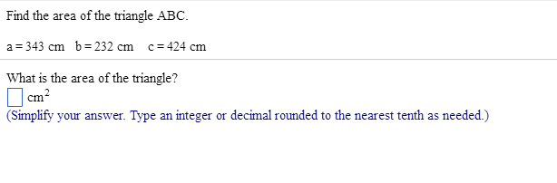 find the area of the triangle abc