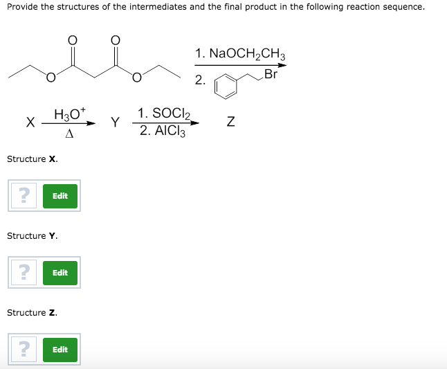 Solved Provide the structures of the intermediates and the | Chegg.com