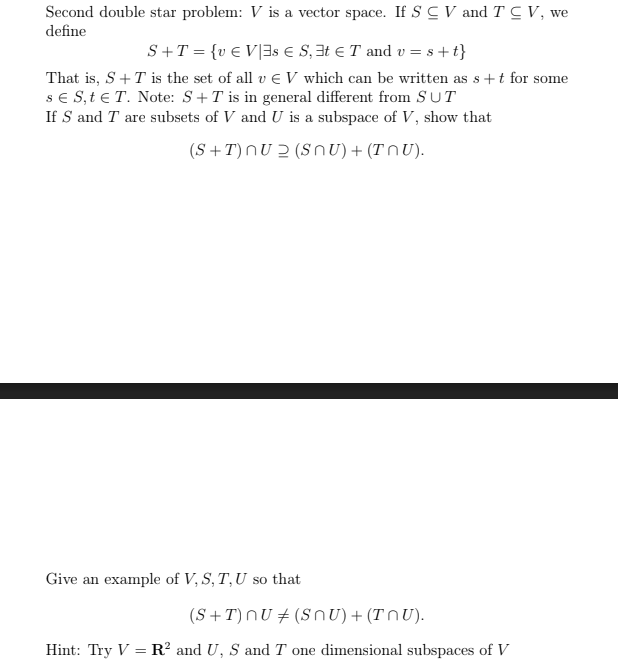 subspace definition linear algebra prove