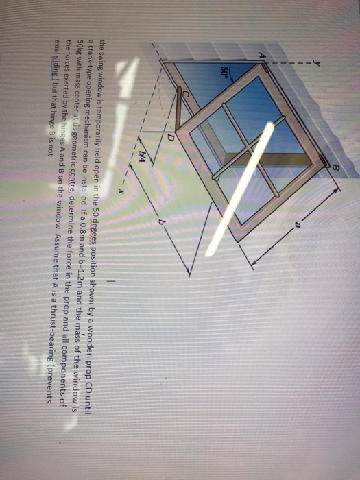 Solved The swing window is temporarily held open in the 50 | Chegg.com