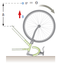 Solved A bicycle is turned upside down while its owner | Chegg.com