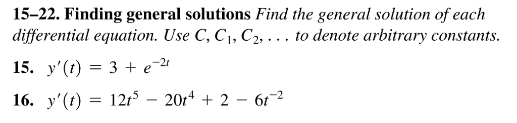 Solved 15-22. Finding general solutions Find the general | Chegg.com