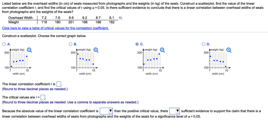 Solved Listed below are the overhead widths (in cm) of seals | Chegg.com