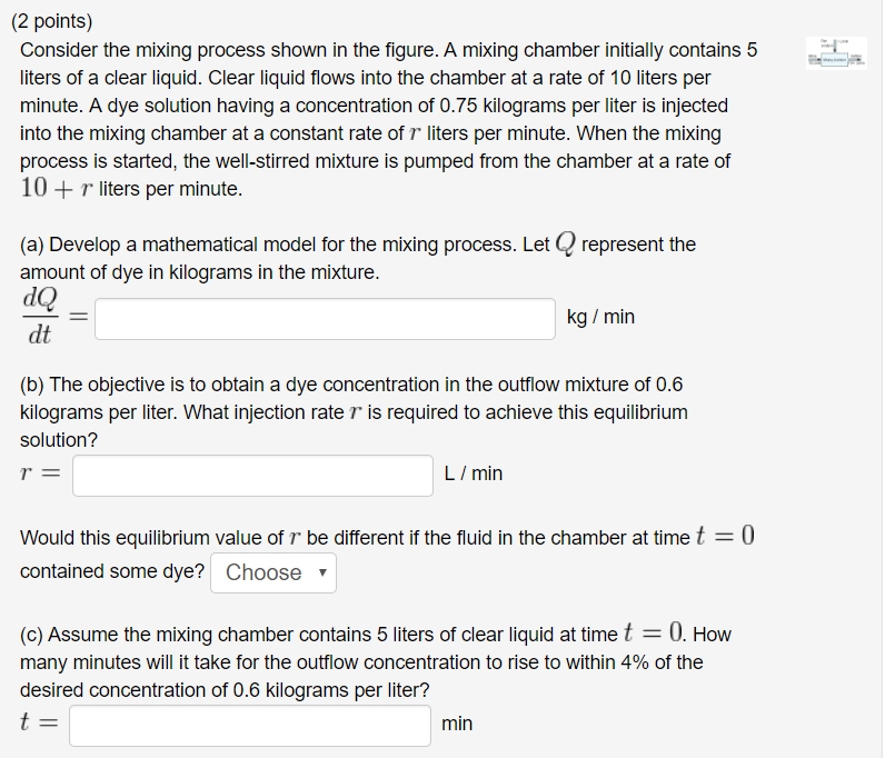 Solved (2 points) Consider the mixing process shown in the | Chegg.com