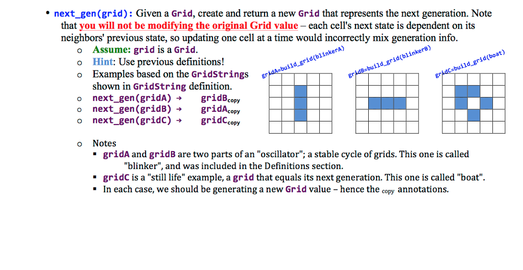 Solved count_1iving(grid): Given a Grid, count how many live | Chegg.com