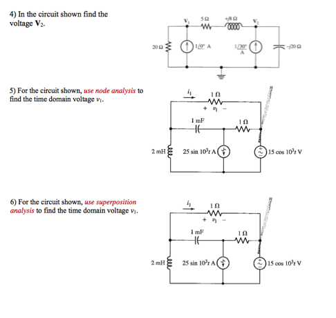 Solved In the circuit shown find the voltage V2. For the | Chegg.com