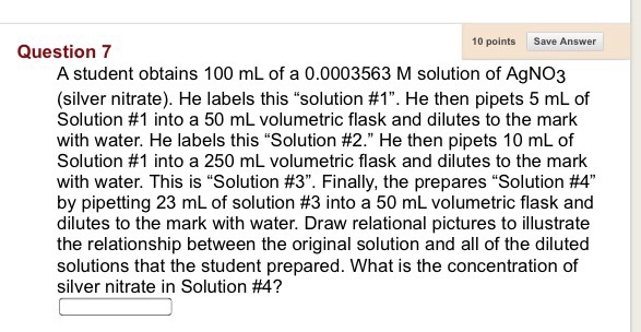 Solved A student obtains 100 mL of a 0.0003563 M solution of | Chegg.com